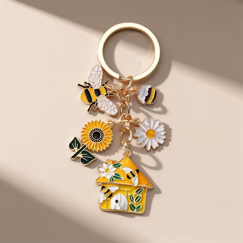Alloy Bee Insect Series Keychain