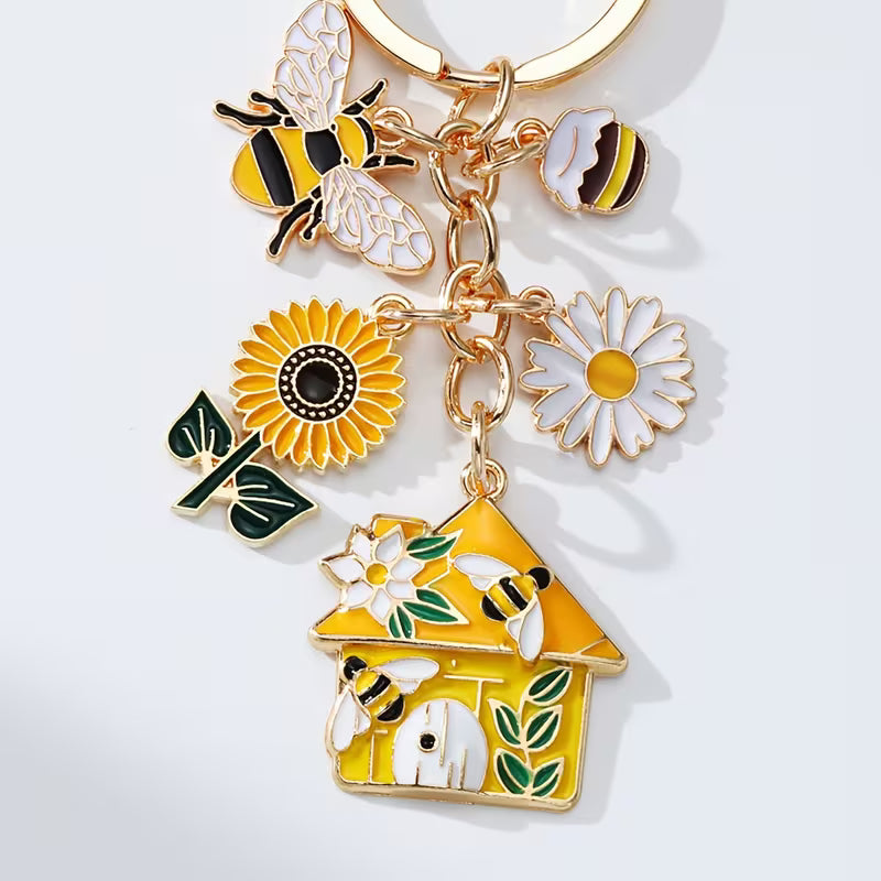 Alloy Bee Insect Series Keychain
