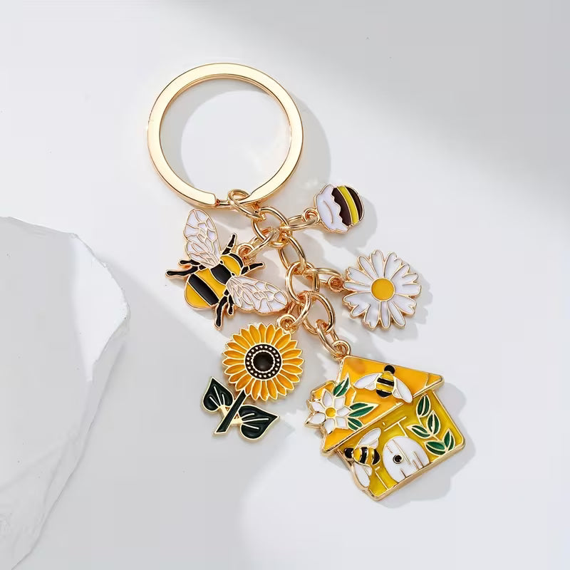Alloy Bee Insect Series Keychain