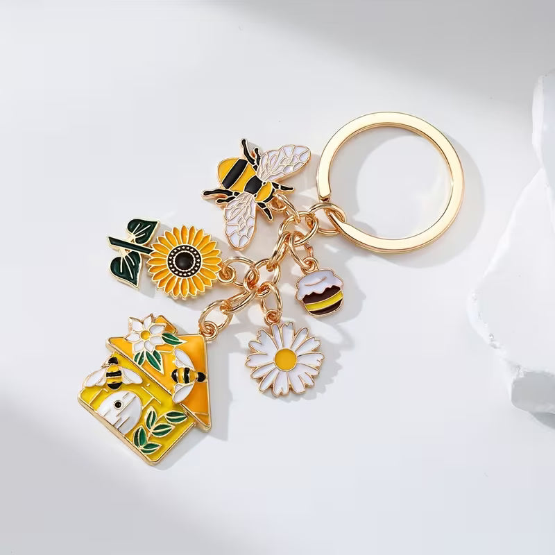 Alloy Bee Insect Series Keychain